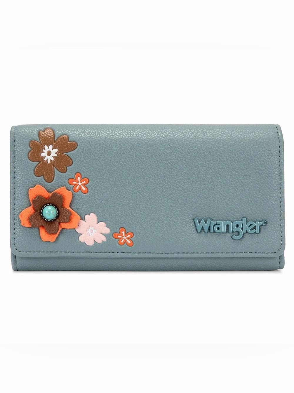 Wrangler Multi Floral Turquoise RFID Long Wallet Jean